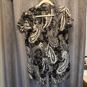 Sere Nade Black and White Paisley Blouse